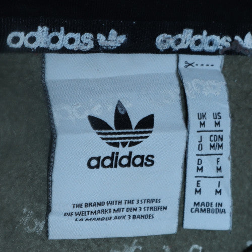 Adidas Mens Khaki Black Hoodie Size M 1/4 Zip Pullover Sweatshirt