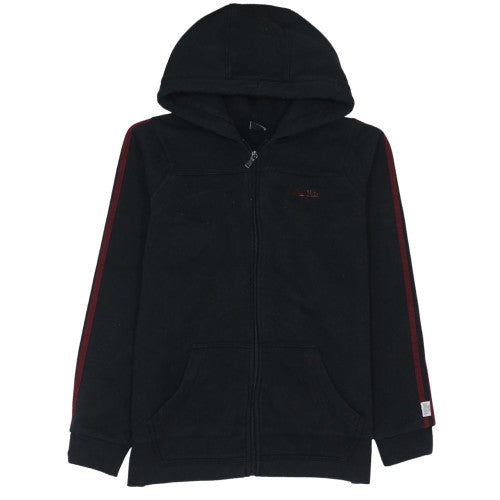 Lonsdale Women Black Full Zip Hoodie Size 14 with Red Stripe Detail