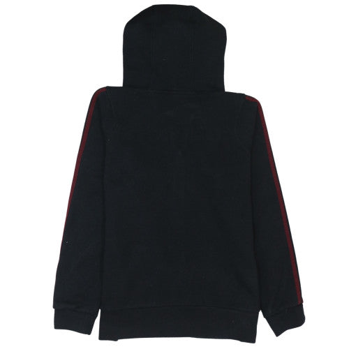 Lonsdale Women Black Full Zip Hoodie Size 14 with Red Stripe Detail