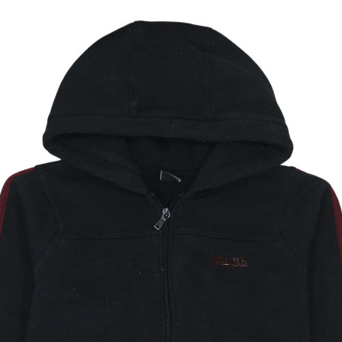 Lonsdale Women Black Full Zip Hoodie Size 14 with Red Stripe Detail