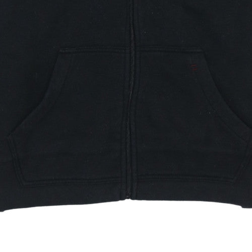 Lonsdale Women Black Full Zip Hoodie Size 14 with Red Stripe Detail