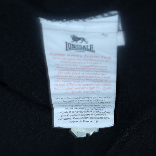 Lonsdale Women Black Full Zip Hoodie Size 14 with Red Stripe Detail