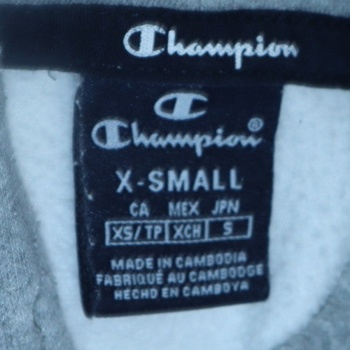 Champion Men's Grey White XS Pullover Hoodie with Logo