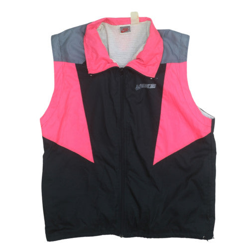 Nike Men's Pink Black Grey Retro Sports Waistcoat Size L