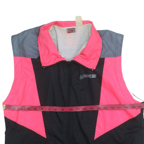 Nike Men's Pink Black Grey Retro Sports Waistcoat Size L