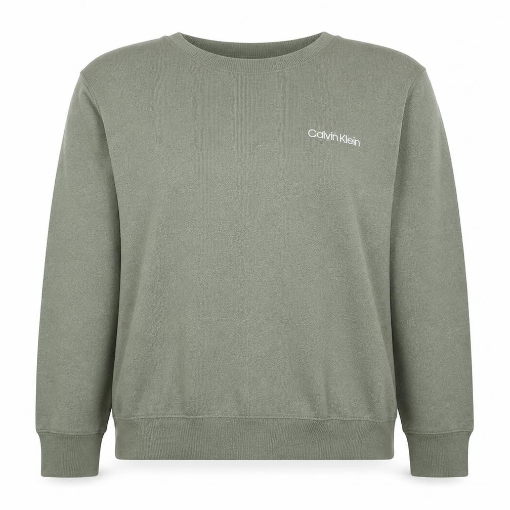 Calvin Klein Women's Green Pullover Sweatshirt L Cotton Blend
