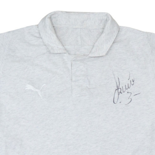 Puma Men's Grey 3XL Short Sleeve Collared Sports Polo Shirt