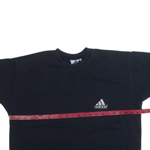 Adidas Men's Black Cotton Crew Neck Short Sleeve Sports T-Shirt L