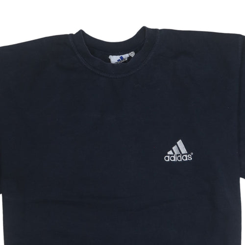 Adidas Men's Black Cotton Crew Neck Short Sleeve Sports T-Shirt L