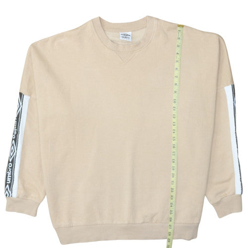 Umbro Mens Beige Crew Neck Sweatshirt Size L Logo Graphic Retro Style