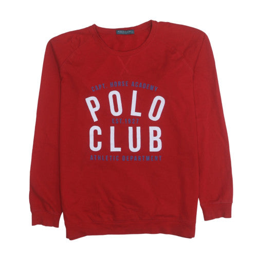 Polo Club Men's Red XL Crew Neck Pullover Cotton Sweatshirt