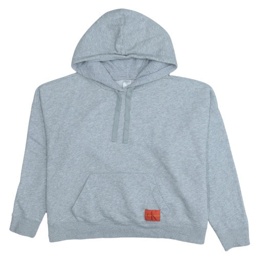 Calvin Klein Women Grey Pullover Hoodie M - Soft Cotton Blend