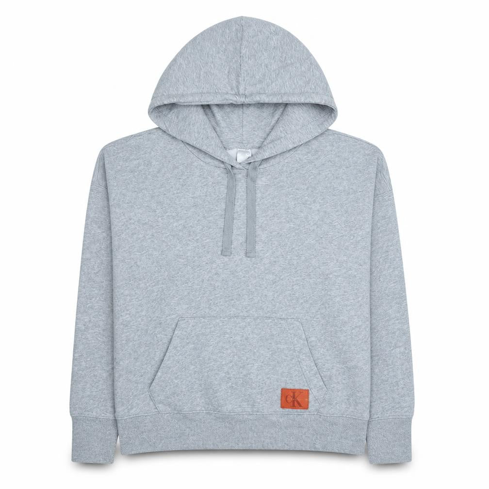 Calvin Klein Women Grey Pullover Hoodie M - Soft Cotton Blend