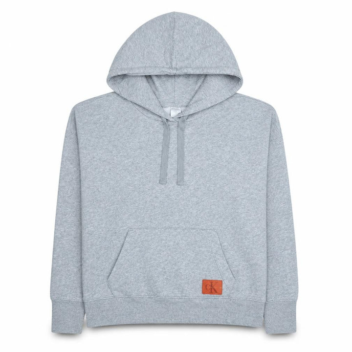 Calvin Klein Women Grey Pullover Hoodie M - Soft Cotton Blend