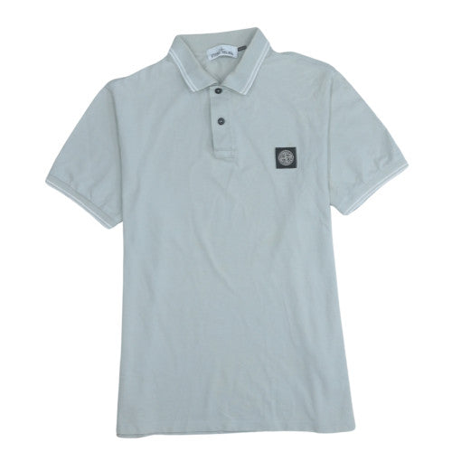 Stone Island Men's Beige Slim Fit Polo Shirt Medium