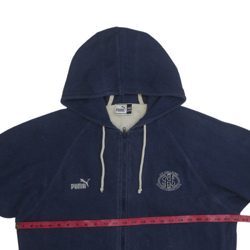 Puma Men's Blue 2XL Full Zip Hoodie Sports Cotton Sweatshirt