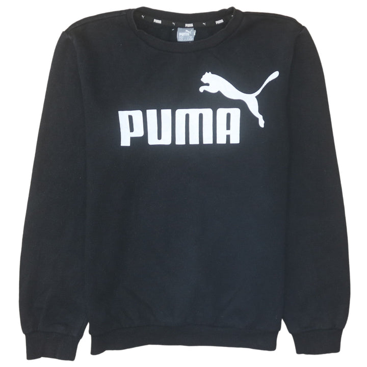 Puma Boys Black Fleece Pullover Sweatshirt Size 146 Regular Fit
