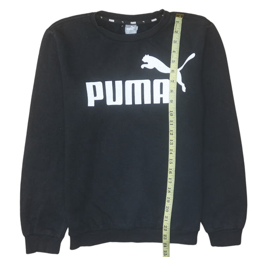 Puma Boys Black Fleece Pullover Sweatshirt Size 146 Regular Fit