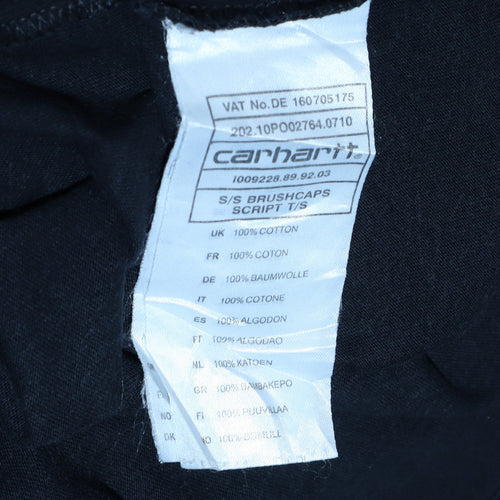 Carhartt Mens Black Cotton Graphic Print Short Sleeve T-Shirt Size S