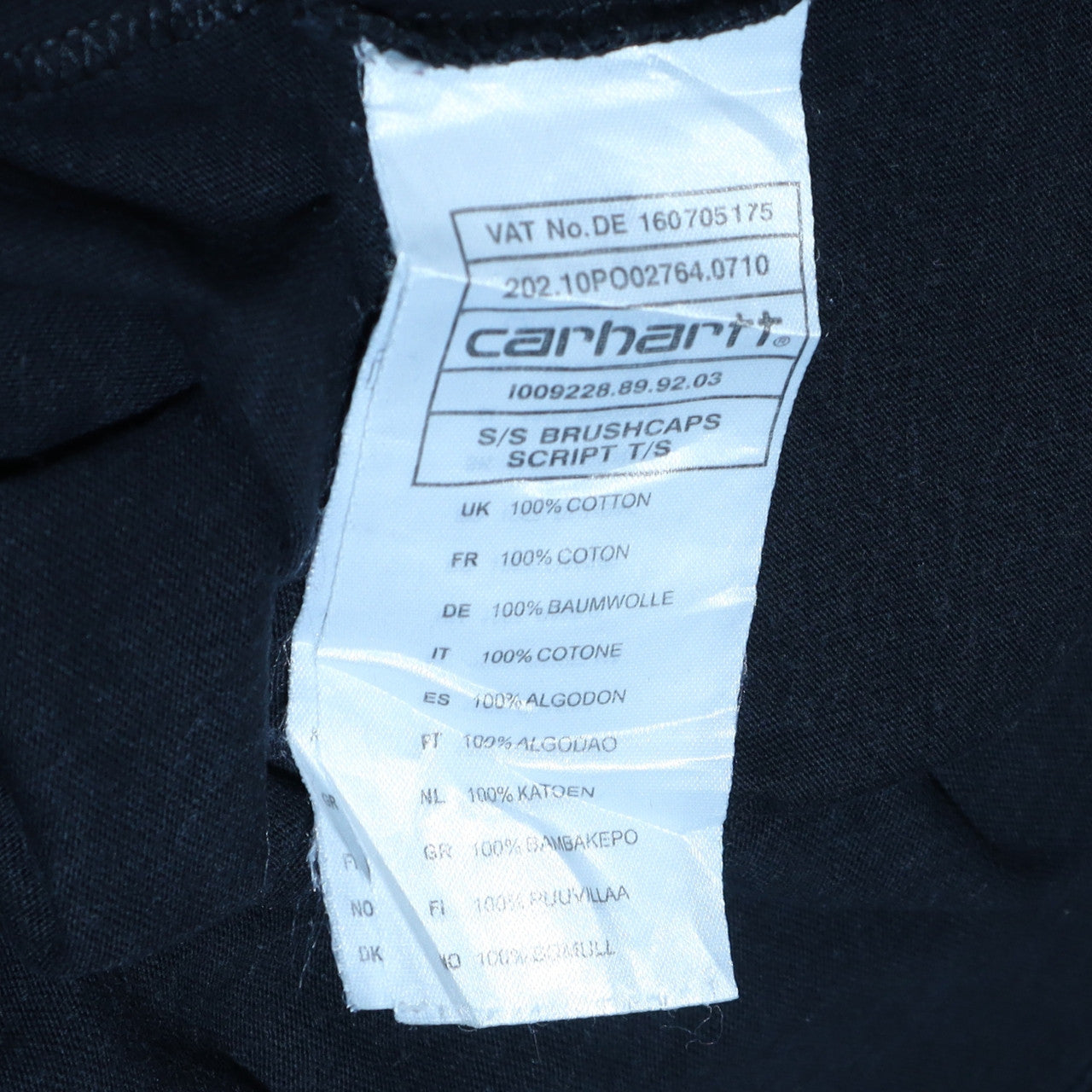 Carhartt Mens Black Cotton Graphic Print Short Sleeve T-Shirt Size S