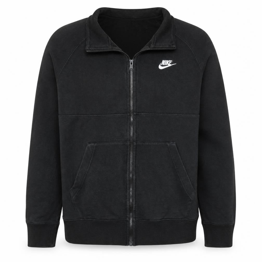 Front view of Nike Men's Black Medium Full Zip Fleece Track Jacket