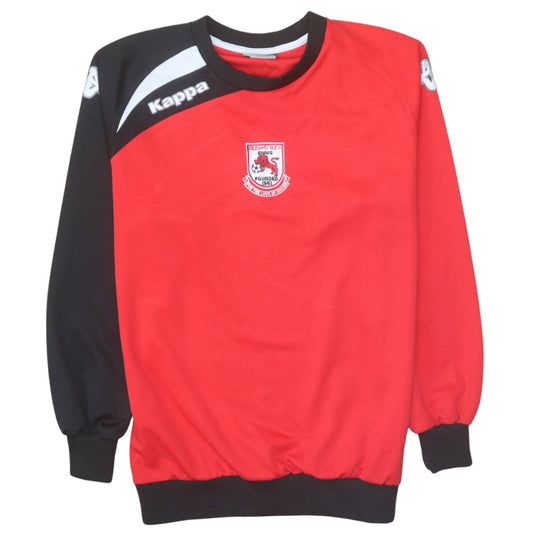 Kappa Mens Red Black Crew Neck Football Sweatshirt Size M