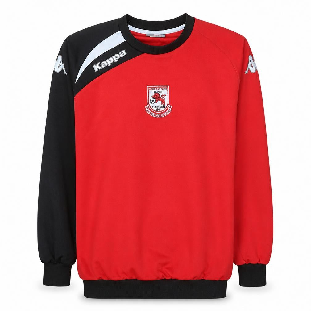 Kappa Mens Red Black Crew Neck Football Sweatshirt Size M