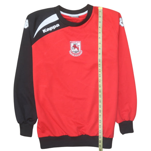 Kappa Mens Red Black Crew Neck Football Sweatshirt Size M