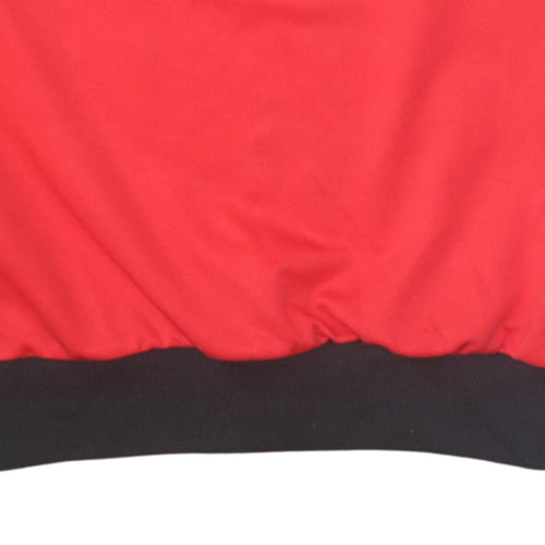 Kappa Mens Red Black Crew Neck Football Sweatshirt Size M