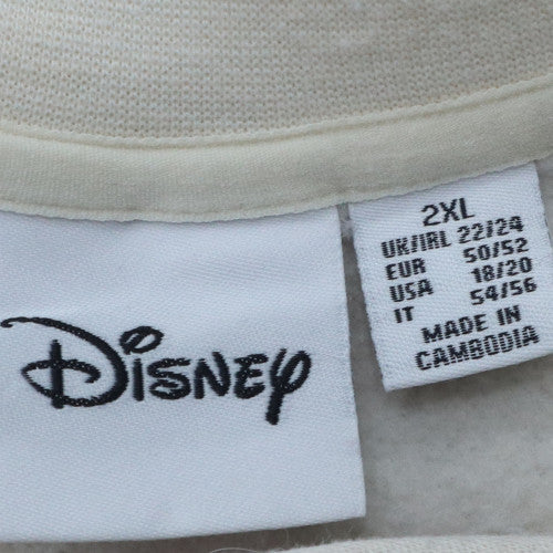 Disney Women White 2XL Pullover Sweatshirt Mickey Mouse Graphic