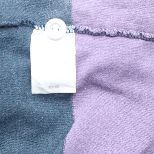 Cotton Traders Men's Purple Striped 3XL Rugby Style Collared Sweatshirt