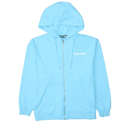 Playboy x Missguided Women's Blue Full Zip Hoodie Size 8
