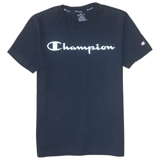 Champion Men's Blue Small Crew Neck Logo Graphic T-Shirt