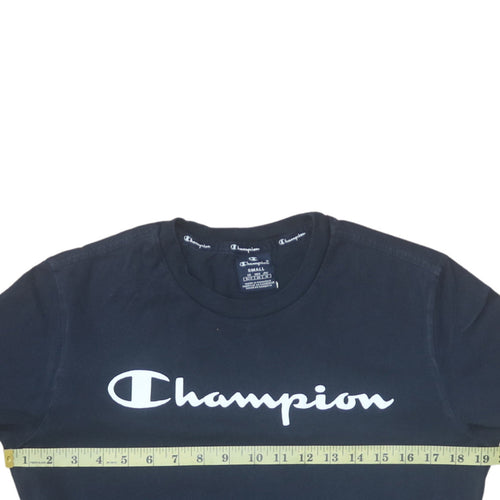 Champion Men's Blue Small Crew Neck Logo Graphic T-Shirt