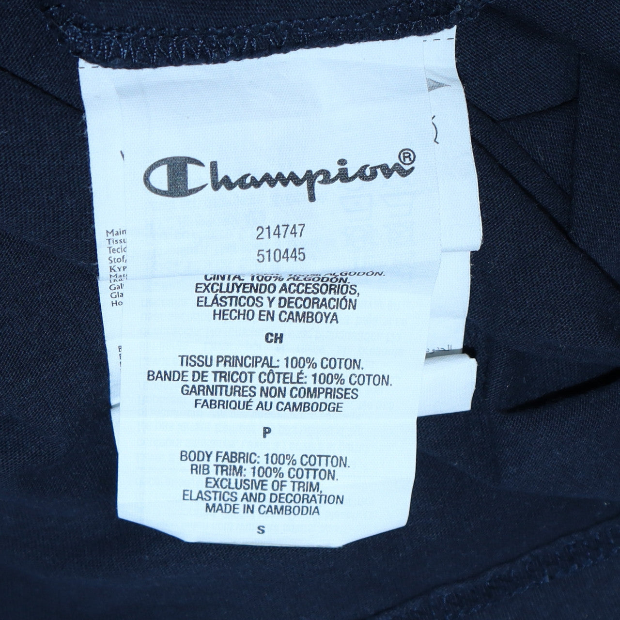 Champion Men's Blue Small Crew Neck Logo Graphic T-Shirt