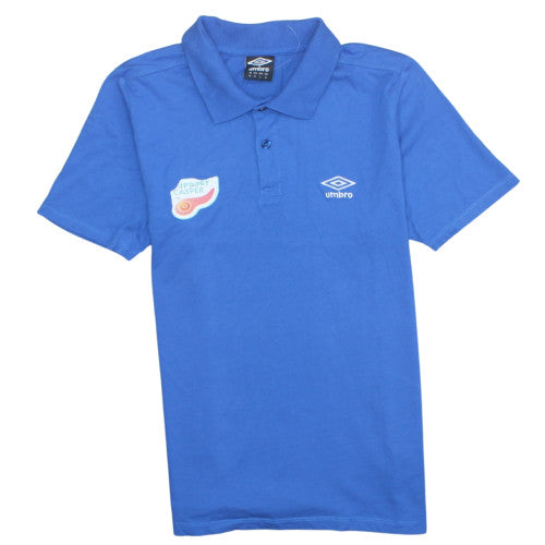 Umbro Men's Blue Cotton Polo Shirt M Regular Fit Short Sleeve