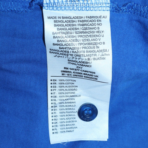 Umbro Men's Blue Cotton Polo Shirt M Regular Fit Short Sleeve