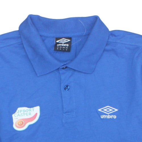 Umbro Men's Blue Cotton Polo Shirt M Regular Fit Short Sleeve