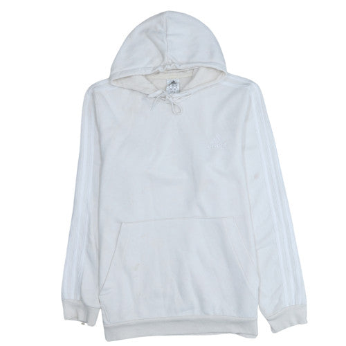 Adidas Men's White XL Pullover Hoodie Fleece Regular Fit
