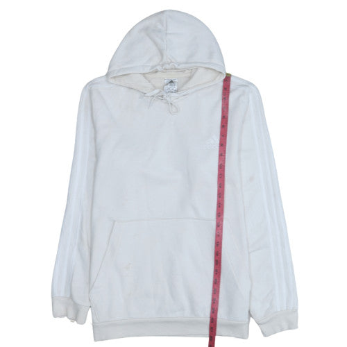 Adidas Men's White XL Pullover Hoodie Fleece Regular Fit