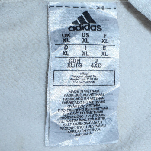 Adidas Men's White XL Pullover Hoodie Fleece Regular Fit
