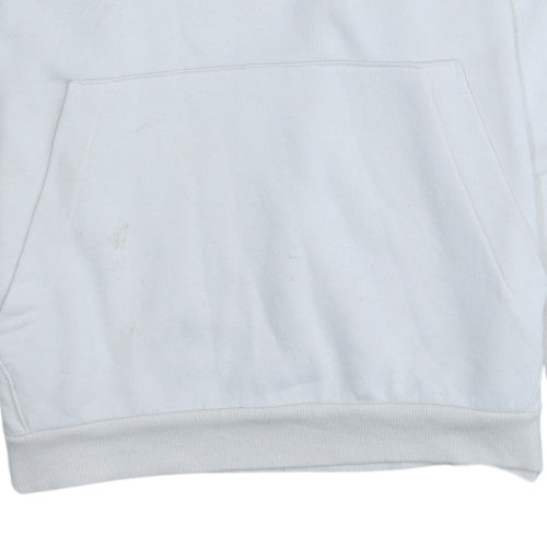 Adidas Men's White XL Pullover Hoodie Fleece Regular Fit
