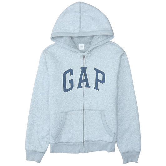 GAP Men's Grey Full Zip Hoodie M Fleece Lined Classic Logo
