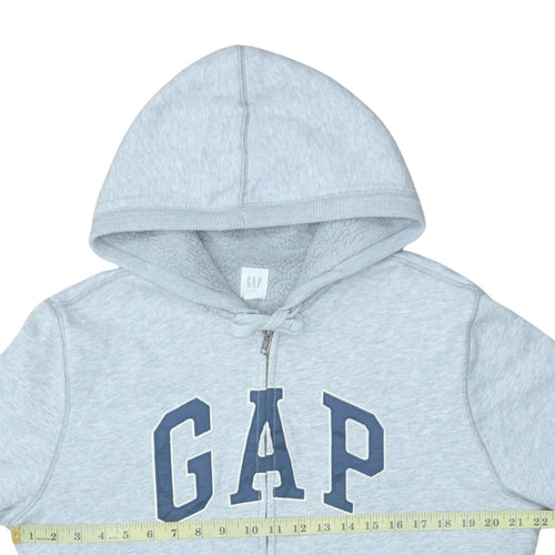 GAP Men's Grey Full Zip Hoodie M Fleece Lined Classic Logo