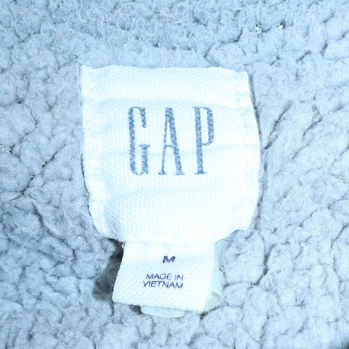 GAP Men's Grey Full Zip Hoodie M Fleece Lined Classic Logo