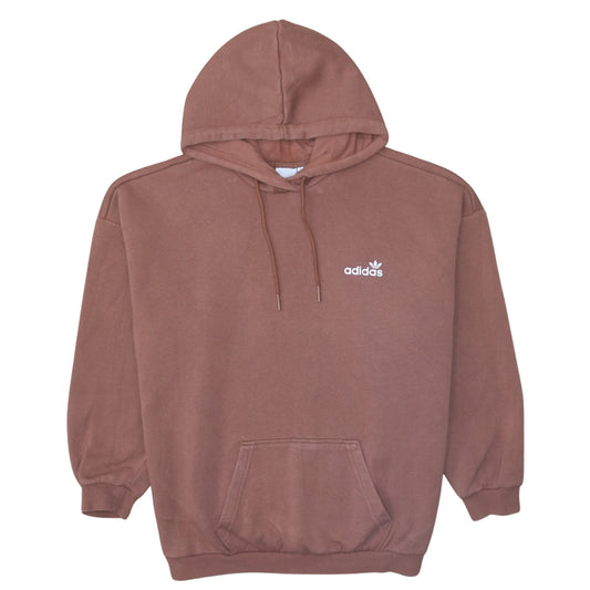 Adidas Women Brown Pullover Hoodie Lined Cotton Blend UK 18