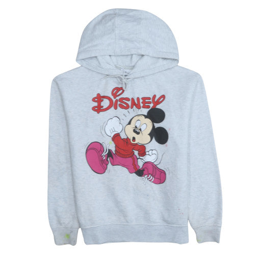 Disney Womens Grey Mickey Hoodie XS Pullover Hooded Sweatshirt