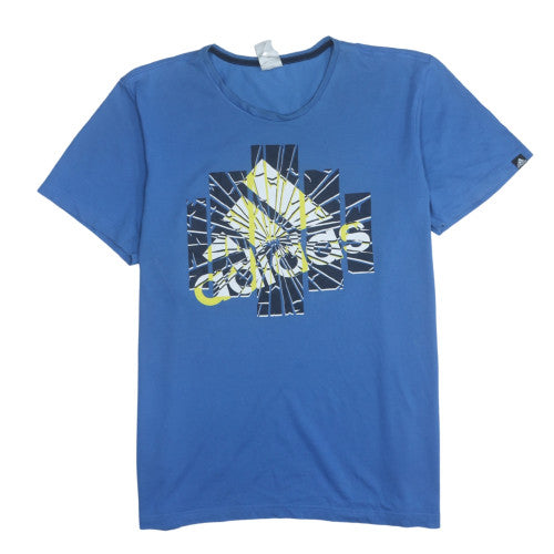 Adidas Men Blue Graphic Print XL Sports Cotton T-Shirt