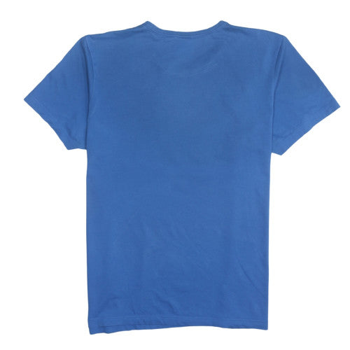 Adidas Men Blue Graphic Print XL Sports Cotton T-Shirt