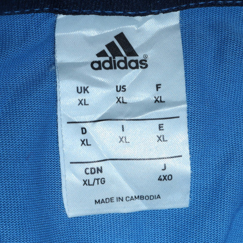 Adidas Men Blue Graphic Print XL Sports Cotton T-Shirt